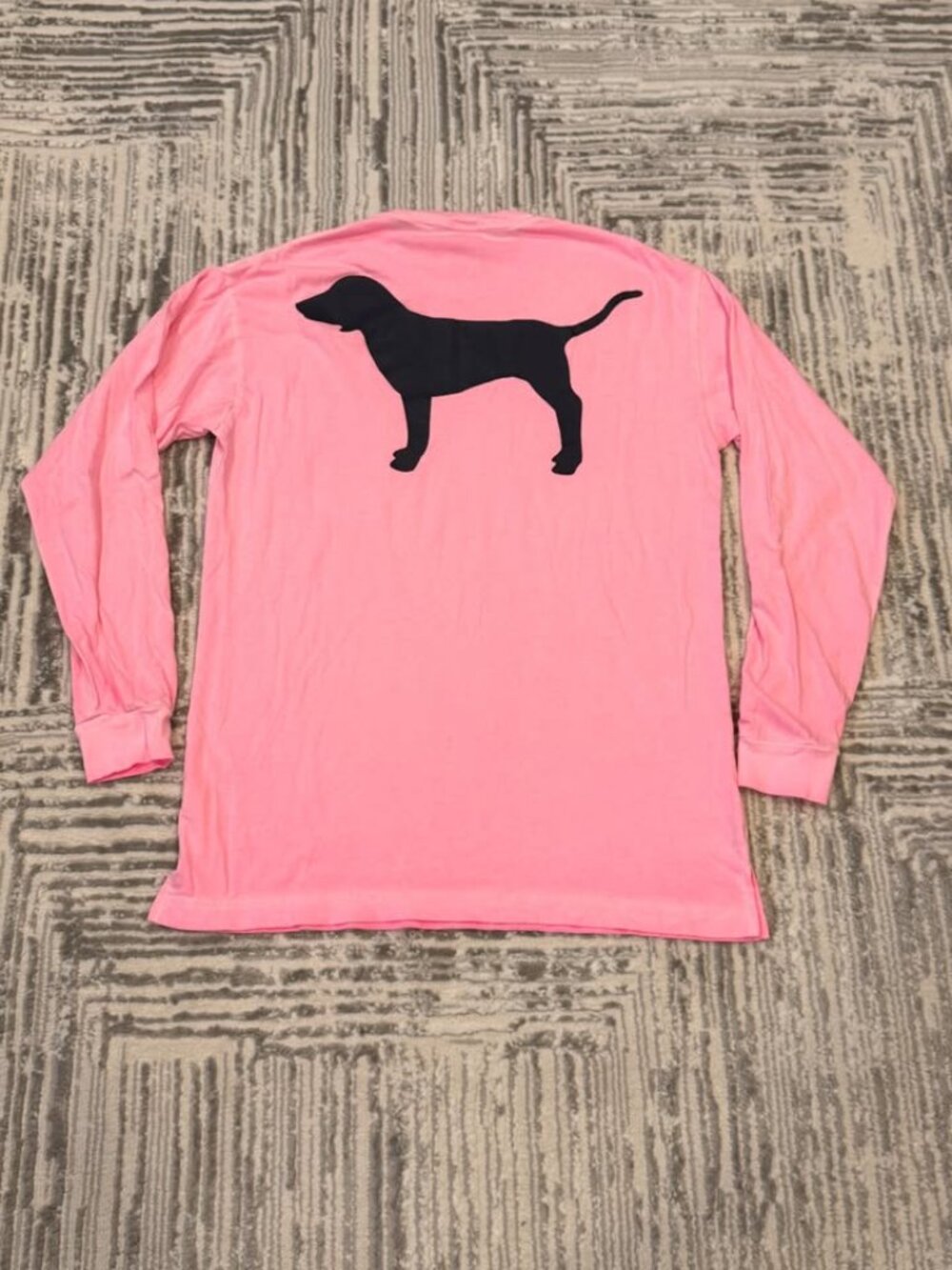 NEW PINK Victoria's Secret women's XS (OVERSIZED) pink/black pocket long sleeve
